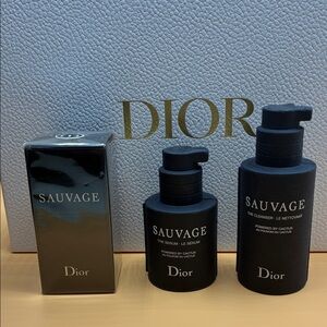 Dior Sauvage Cleanser, Deodorant & Serum Set - Navy blue